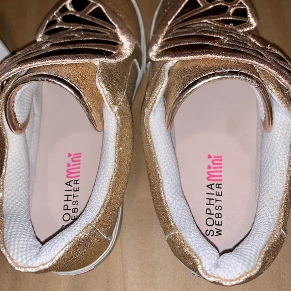 Sophia Webster Mini BiBi Low Top Sneakers/Trainers in Gold Glitter Sz 33 - Picture 7 of 10